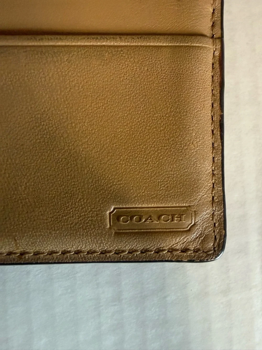 Coach Tan Women's Folding Wallet with Card Slots‎ and ID Window